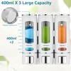 White 3-Chamber Wall Mounted Dispenser for Shower, Bathroom, Kitchen or