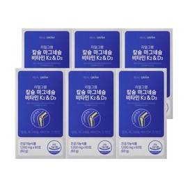 Realgram [Realgram] Calcium Magnesium Vitamin K2 & D3 1,000mg x 60 tablets 6 boxes / [리얼그램] 칼슘 마그네슘 비타민 K2 & D3 1,000mg x 60정 6박스