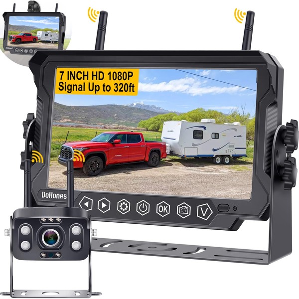 DoHonest RV Backup Camera Wireless Easy Install: Plug&Play for Furrion