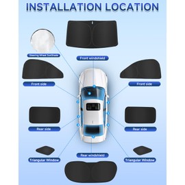 8PCS Window Shades for Chevrole Blazer(2019-2025) Accessories – Full Coverage Sun Shade for Side Windows, Rear Triangular & Windshield – UV Protection & Privacy for Camping, Napping, Relaxing