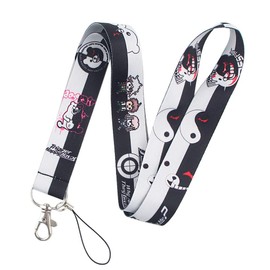 Anime Danganronpa Lanyard with ID Holder Monokuma Neck Lanyard for Keys Keychain Mobile Phone Strap Badge Holder