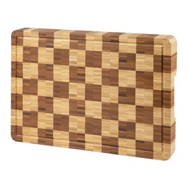 THETCHRY Bamboo Cutting Boards for Kitchen, End Grain Chopping Board with Juice Grooves & Handles, Checkered Wood Cutting Board, Thick Butcher Block Serving Tray with Gift Box, 11.5"×16.5"× 1"