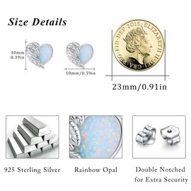 Opal Earrings for Women 925 Sterling Silver Starfish/Heart/Turtle/Butterfly/Rabbit/Mushroom/Earrings Stud Earrings Animal Earrings Beach Starfish Jewellery for Women Girls Children, Silver, Opal