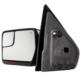 SCITOO fit for Ford Towing Mirror Chrome Rear View Mirror fit 2004-2014 for Ford F-150 Truck with Mirror Glass Power Control Heated Turn Signal and Puddle Lamp Features-Driver Side