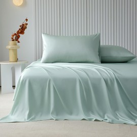 HighBuy Twin XL Sheet Set - 3 Piece Bed Sheets Lyocell Tencel Sheets for Twin XL Bed -Extra Deep Pocket up to 16",Luxury Soft Silky Bedding Sheet Set,Fitted Sheet Cooling Sheets Twin XL Bed Sheet Set