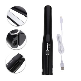 Vaguelly 1set Adjustable Temperature Wireless Hair Crimper Mini Portable Hair Curling Device for Travel Heat Settings for Straightening and Curling Compact Design for Easy Styling