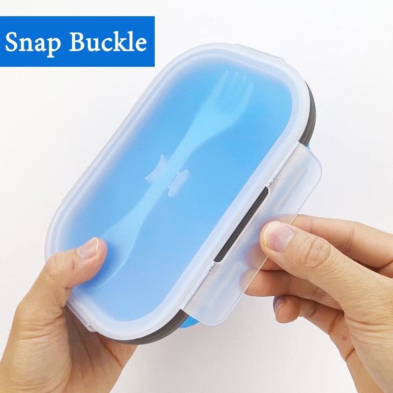 Lunbengo Collapsible Lunch Box Containers, Silicone Bento Box with Airtight