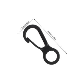 GRIRIW 50pcs Plastic Hooks: Mini 8 Shaped for Outdoor Camping and Climbing Anti Slip Surface Multi Purpose for Tent and Backpack Hanging Black