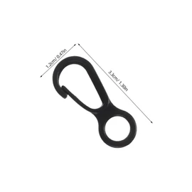 GRIRIW 50pcs Plastic Hooks: Mini 8 Shaped for Outdoor Camping and Climbing Anti Slip Surface Multi Purpose for Tent and Backpack Hanging Black