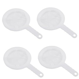 Ultra-Fine Nylon Mesh Strainer Milk Strainer Juice Strainer-80 Mesh, Handheld Colander with Handle, White, Set of 4