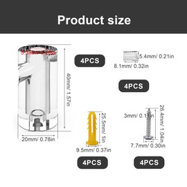 DEANKEJI Cable Holder Ceiling, Pack of 4 Plastic Cable Fixing Wall, 20 x 40 mm, Lamp Hanger for Cable Fixing, with Screws and Pins, for Fixing Chandeliers, Cables, DIY