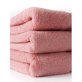 Taka Fabrics 3 Pieces Wave Collection Ultra Soft and Highly Absorbent 100% Turkish Cotton Towels Bath, Hand, Kicthen Facecloth Sauna Pool Guest Towels Sets (80x50cm-3 Pieces, Pinky)