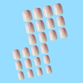 MISS MUMU Nail Tips, 24 Pieces, Nail Tips, Short, Spring, Summer, Simple, Cute, Fashionable, Popular, Nail Seal, Bride Nail, Glossy, False Nails, Coming of Age Ceremonies, Weddings, School Entrance