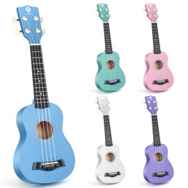 Soprano Ukulele for Beginners, Hawaiian Ukulele 21 Inch Basswood,4 - Strings Guitar Ukulele for kids Adult Student, Blue