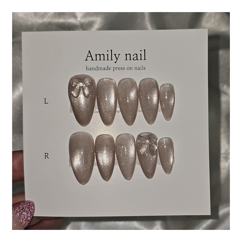 Soft and tangle glass magnet [Handmade nail tip] Emily Nail