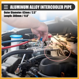 Partuto Car 2.5" OD, Length 11.8", Intercooler Pipe Straight Elbow Tube Replacement