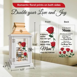 Mothers Day Birthday Gifts for Mom from Son, Mom Gifts from Son, to My Beautiful Mom Gifts Lantern for Birthday Christmas Valentines Day