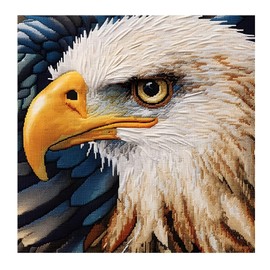 51buyoutgo Eagle 11 Count Cross Stitch Kit, Complete Easy Pre Printed Counted Stamped Cross Stitch Embroidery Needlepoint Pattern Kits for Adults Beginner Kid, Animal Simple Crossstitch Point de Croix