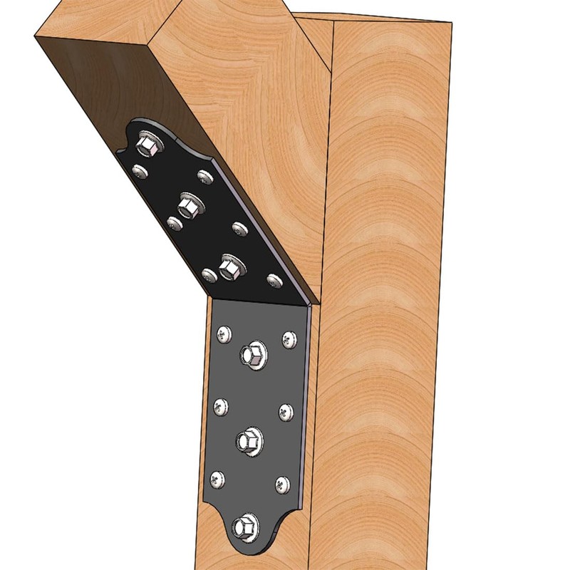4 Pcs Heavy Duty Flush Inside 45-Degree Angle Bracket Steel