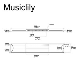 Musiclily 60mm (2-23/64 inch) String Spacing Rosewood Classical Guitar Bridge Saddle