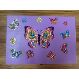 PinkSheep DIY Girl Jewelry Box,Wooden Butterfly Jewelry Set for Little Girl's 3-6 Years Old- Dress up kids Jewelry Box with Drawer,oys Girls Gift