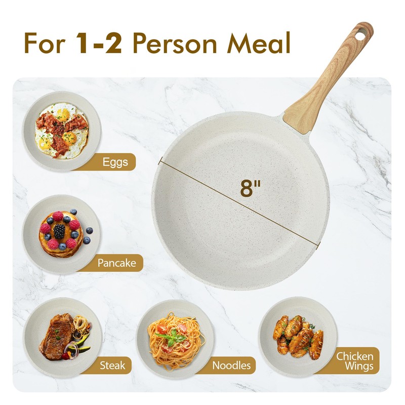 SENSARTE Nonstick Ceramic Frying Pan Skillet, 8-Inch Omelet Pan, Healthy