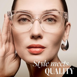 CCVOO +1.75 Stylish Reading Glasses for Women, Eyeglasses, Blue Light Readers for Women, Computer Eye Glasses, Cheaters