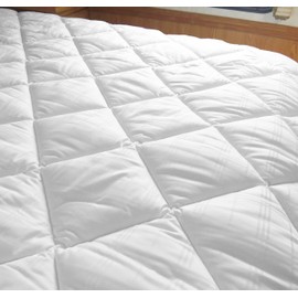 AB Lifestyles RV 72x80 Camper King Quilted Mattress Pad Cover. Fitted Sheet Style. for RV, Camper. Made in The USA White