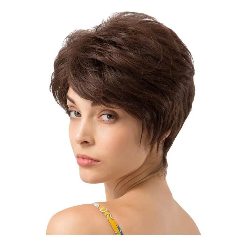 Peluca De Corte Pixie De Pelo Corto Natural De Cabello