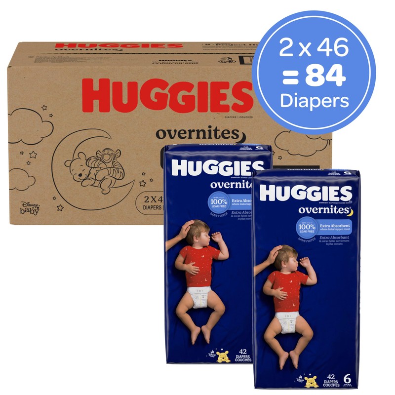 Huggies Size 6 Overnites Baby Diapers: Overnight Diapers, Size 6
