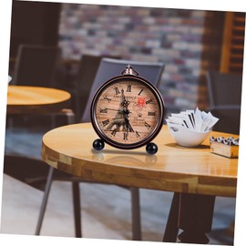 GRIRIW Vintage Alarm Clock Silent Tabletop Clock with Chic Design for Home Bedroom Decor for Present and Daily Use Sturdy Material