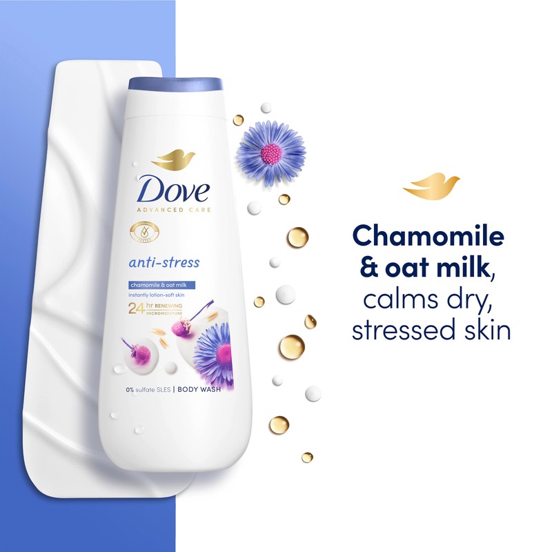 Dove Advanced Care Anti-Stress Body Wash body cleanser with chamomile
