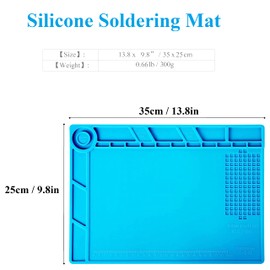 WWZMDiB Heat Resistant 932°F Silicone Magnetic Soldering Work Mat（S-140【13.8 x 9.8” / 35x 25cm】）