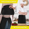 ROTANET Long Server Apron Black with 3 Pockets Bistro Half