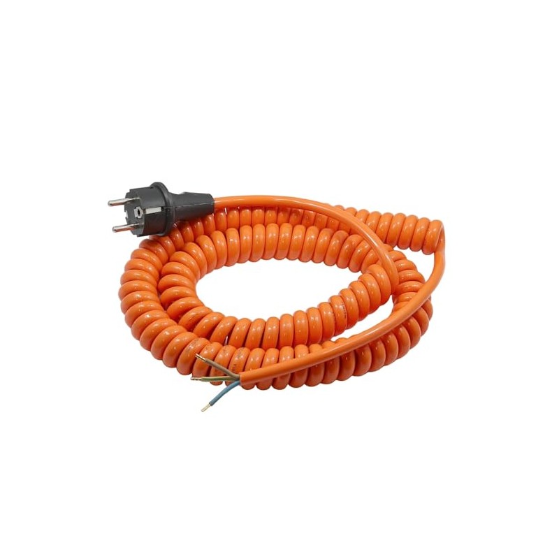 WITTKOWARE PUR Coiled Cable with Moulded Earthing Contact Plug 3G