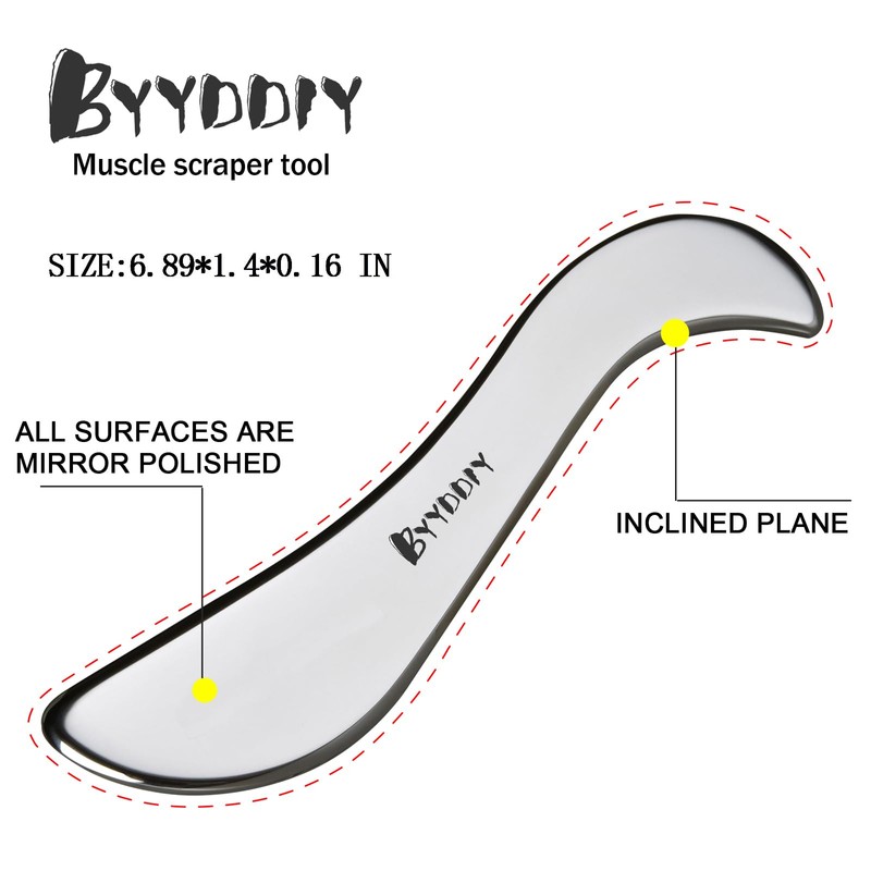 BYYDDIY Stainless Steel Gua Sha Muscle Scraper Tool,Scar Tissue Tool,Physical