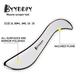 BYYDDIY Stainless Steel Gua Sha Muscle Scraper Tool,Scar Tissue Tool,Physical Therapy Tools,Muscle Scraping Tool,Guasha Massage Scraper,IASTM Tools,Skin Scraping Tool,Soft Tissue Massage Tool