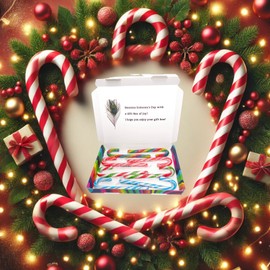 Bonds of London Peppermint Candy Canes,strawberry,Bubblegum,fruit Flavours 20g, 8 pcs - Red and green Christmas candy canes sweet Gifts, Festive Treat, Christmas Tree Decoration, Birthday Gifts (8)