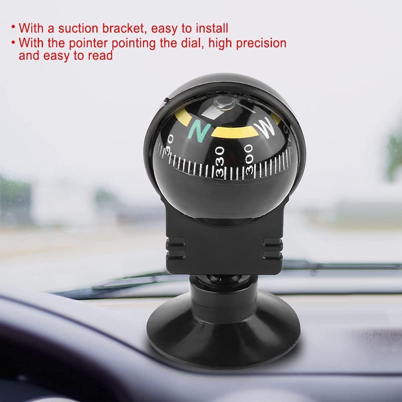 Black Dash Mount Compass Adjustable Dash Mount Compass Navigation Hiking