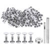 sourcing map 100 Sets Leather Rivets 6mm x 8mm Metal