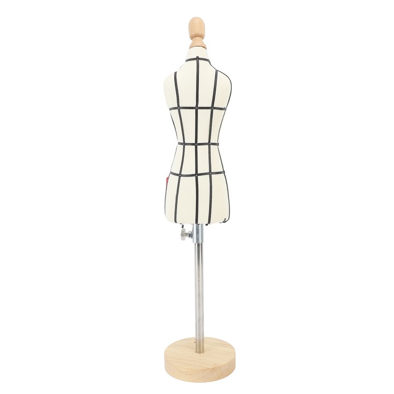 Miniature Dress Form with Stand Wood Base Sewing Mannequin Body