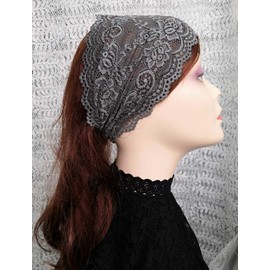 Lace Headbands for Women, Hair Accessories,Mantillas Headband for Womens (Deep Gray, One Size)