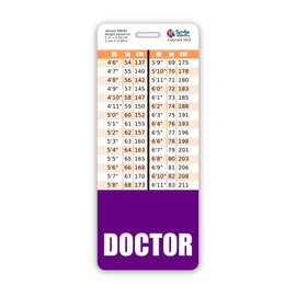 Doctor Badge Buddy Vertical w/Height & Weight Conversion Charts (Oversized, Purple)