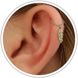 Gold Helix Earring - Handmade 14k Gold Filled Piercing Hoop - Hypoallergenic 8mm Thin 20 gauge Cartilage Piercing Earrings - Earrings for Women