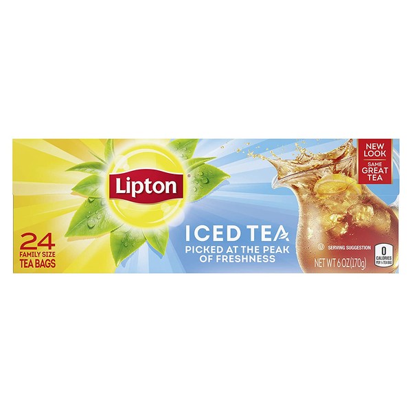 Lipton Family-Size Iced Tea Bags Picked At The Peak of Freshness Unsweetened Tea Can Help Support a Healthy Heart 6 oz 24 Count