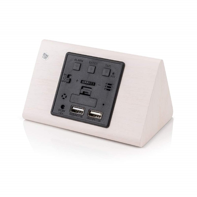 GEARONIC Digital Alarm Clock Wooden Alarm Clock Wood Modern Triangle