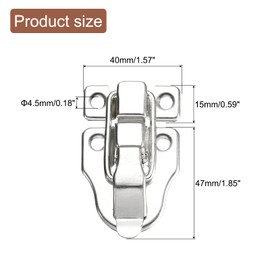 QUARKZMAN Pack of 2 Antique Vintage Box Clasps, 60 x 40 mm, Retro Snap Lock with Screws, Turnbuckle Hasp Lock without Hole for Wooden Boxes, Chests, Suitcases, Jewellery Box, Silver