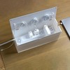 russell+hazel Desk Organizer Large Acrylic Cable Management Box, Transparent with