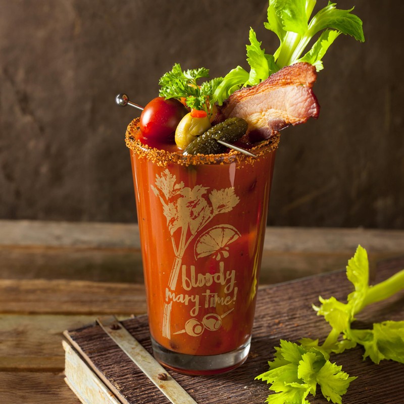 Final Touch Bloody Mary Time Pint Glasses with Graphic -