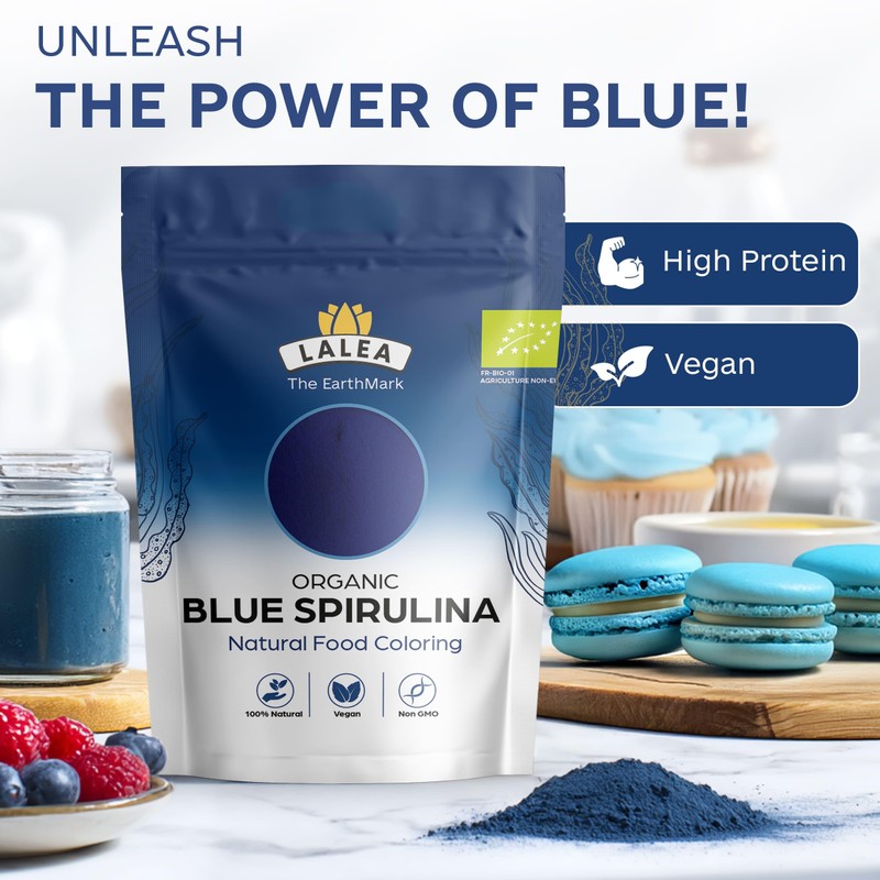 LALEA Blue Spirulina Powder 55g – Organic Blue Spirulina (Phycocyanin)